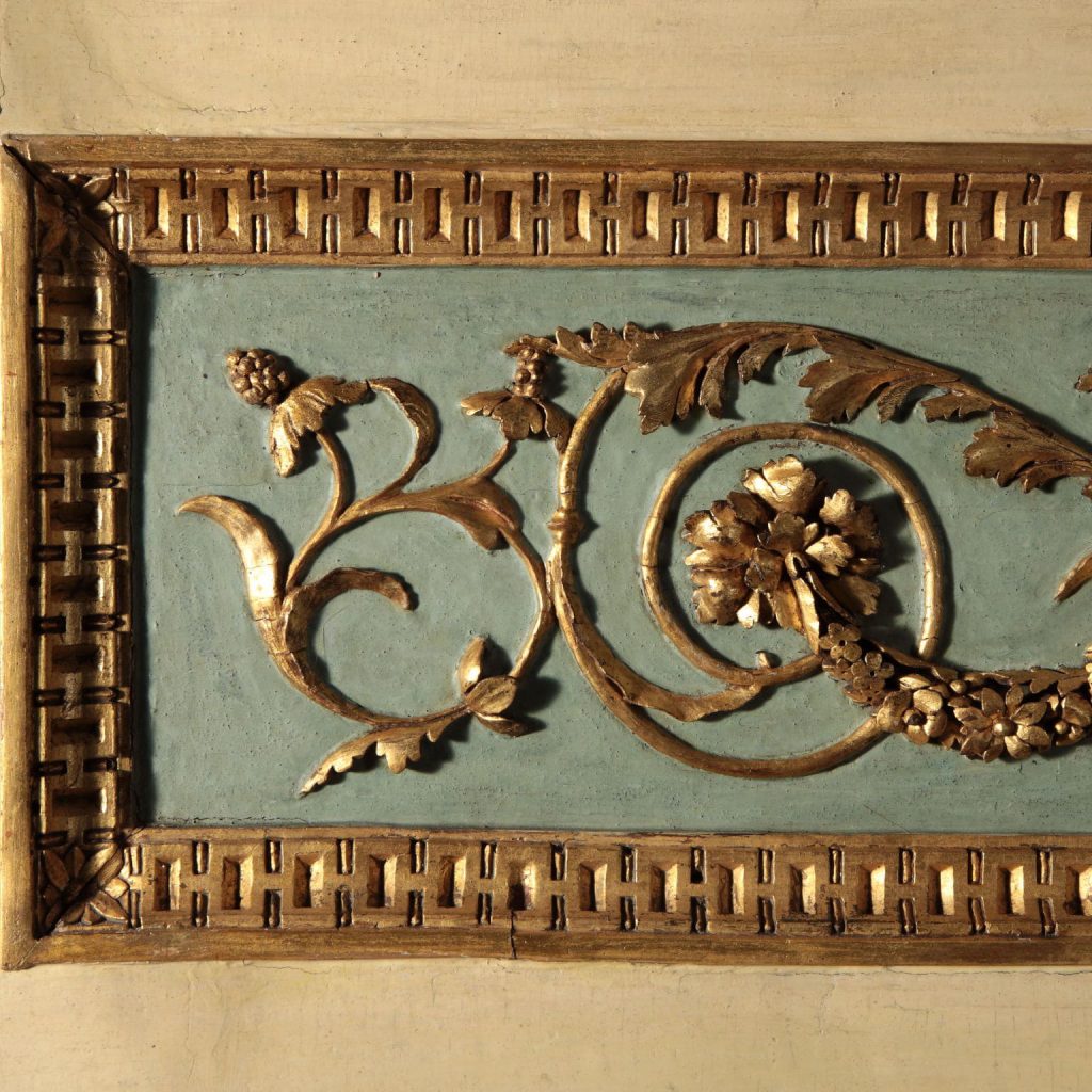 Fireplace with golden carvings