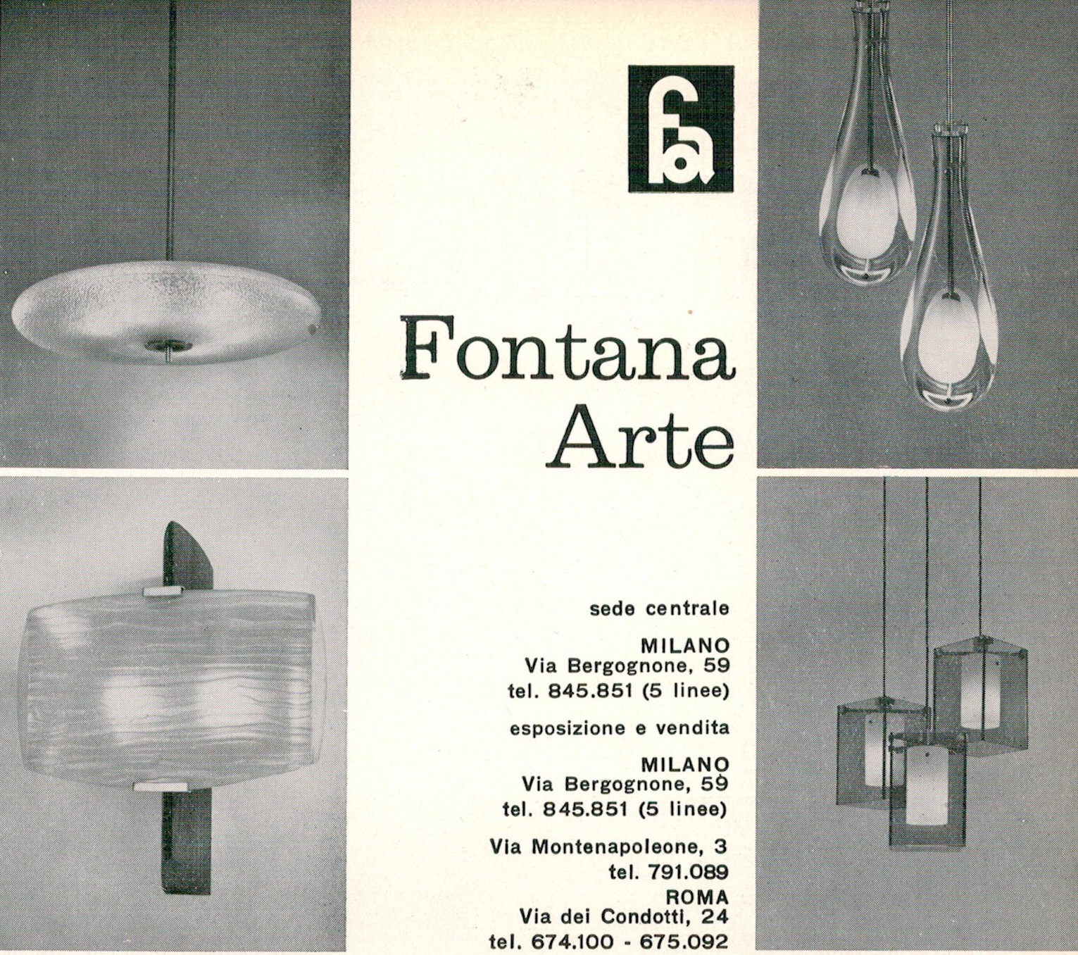Pubblicità FontanaArte anni 60
