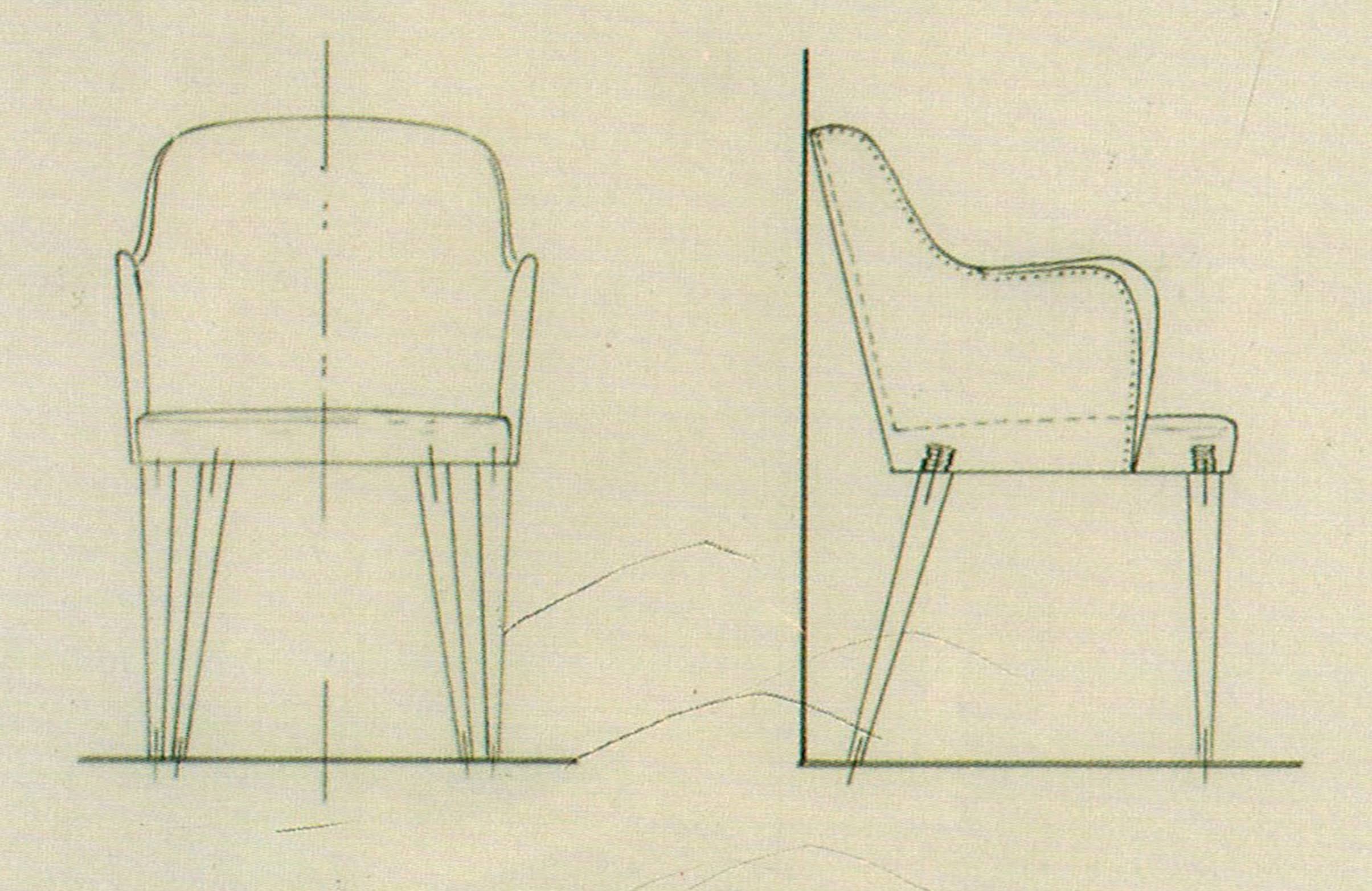 blueprint Osvaldo Borsani ‘P35’ armchairs
