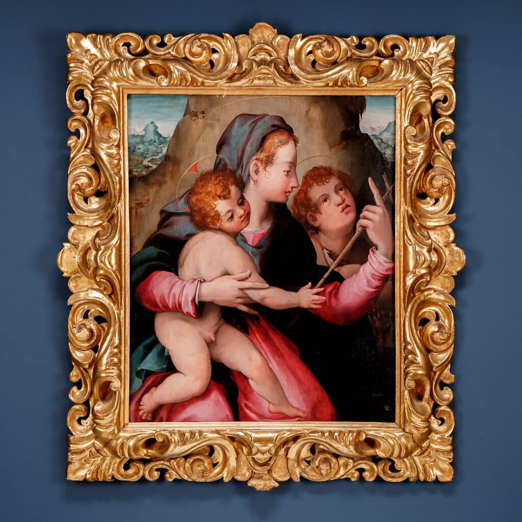 arlo Portelli, attributed to, Madonna and Child with St. John the Baptist
