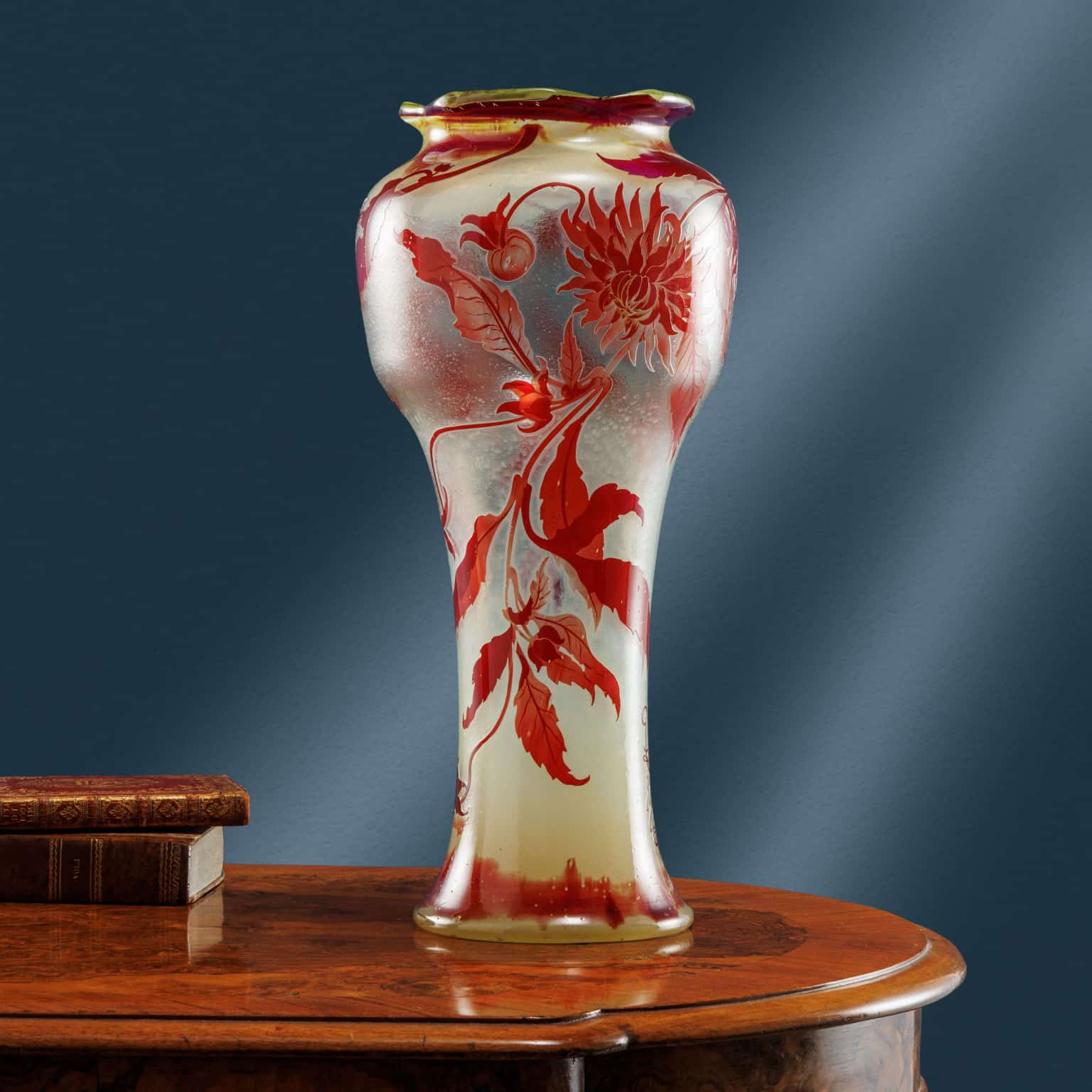 Gallé Baluster Vase with Chrysanthemum Decoration