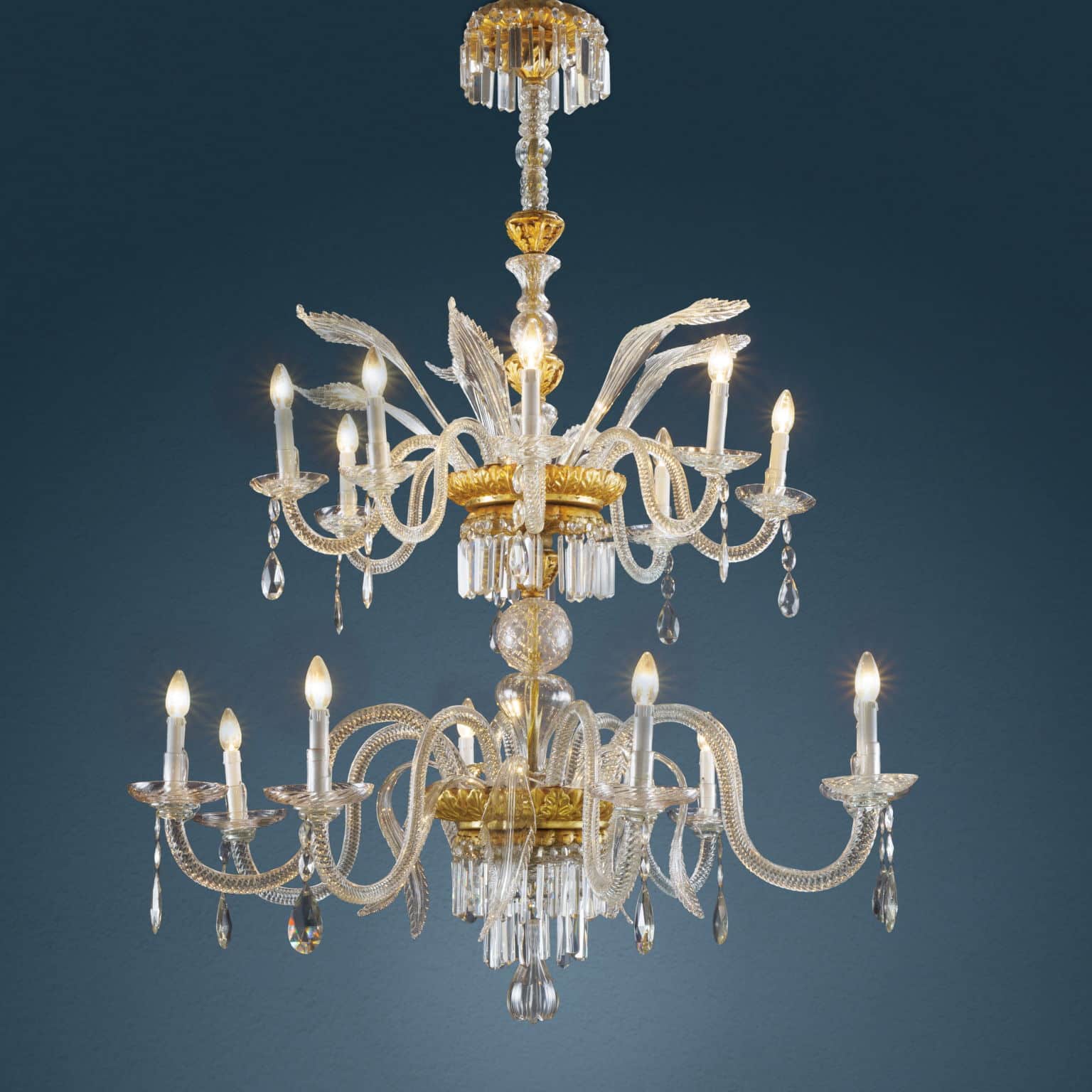 Gilded Wood and Crystal Chandelier.  Florence, early XIX century