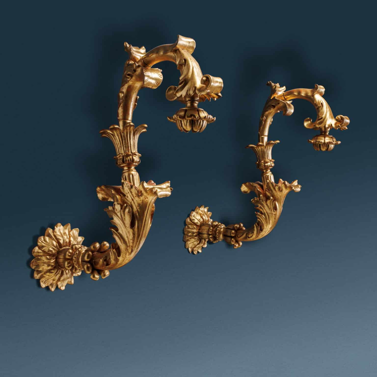 Pair of Lantern Stands. Lombardy, Early XVIII Century