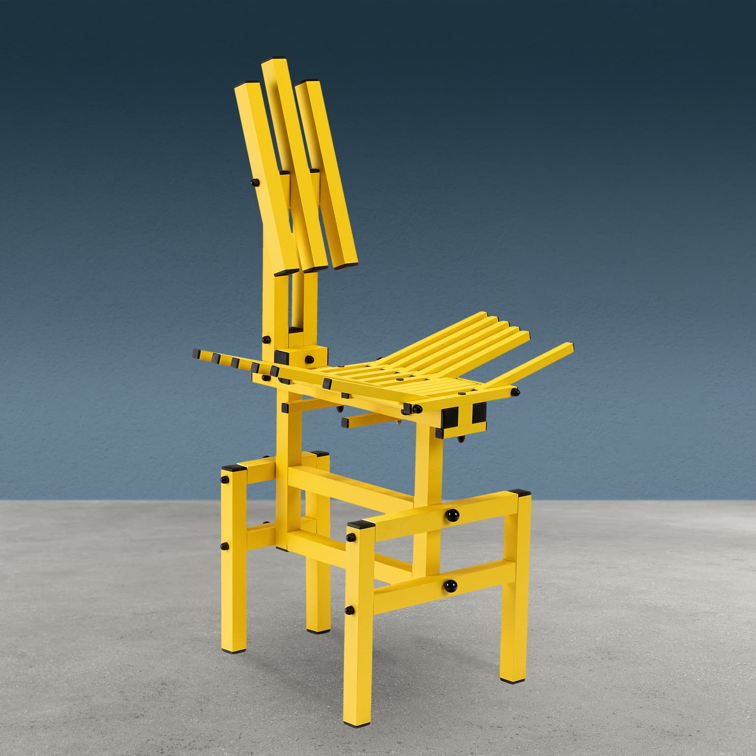 Yellow Sculptural Chair by Anacleto Spazzapan