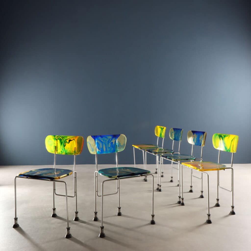 Set of Six '543 Broadway' Chairs by Gaetano Pesce for Bernini