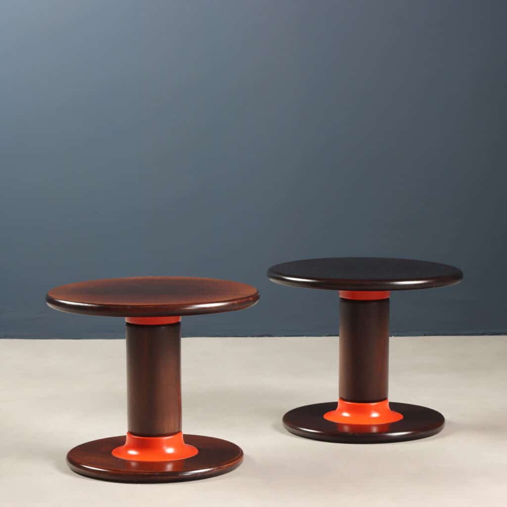 Pair of 'Rocchetto' Coffee Table by Ettore Sottsass for Poltronova