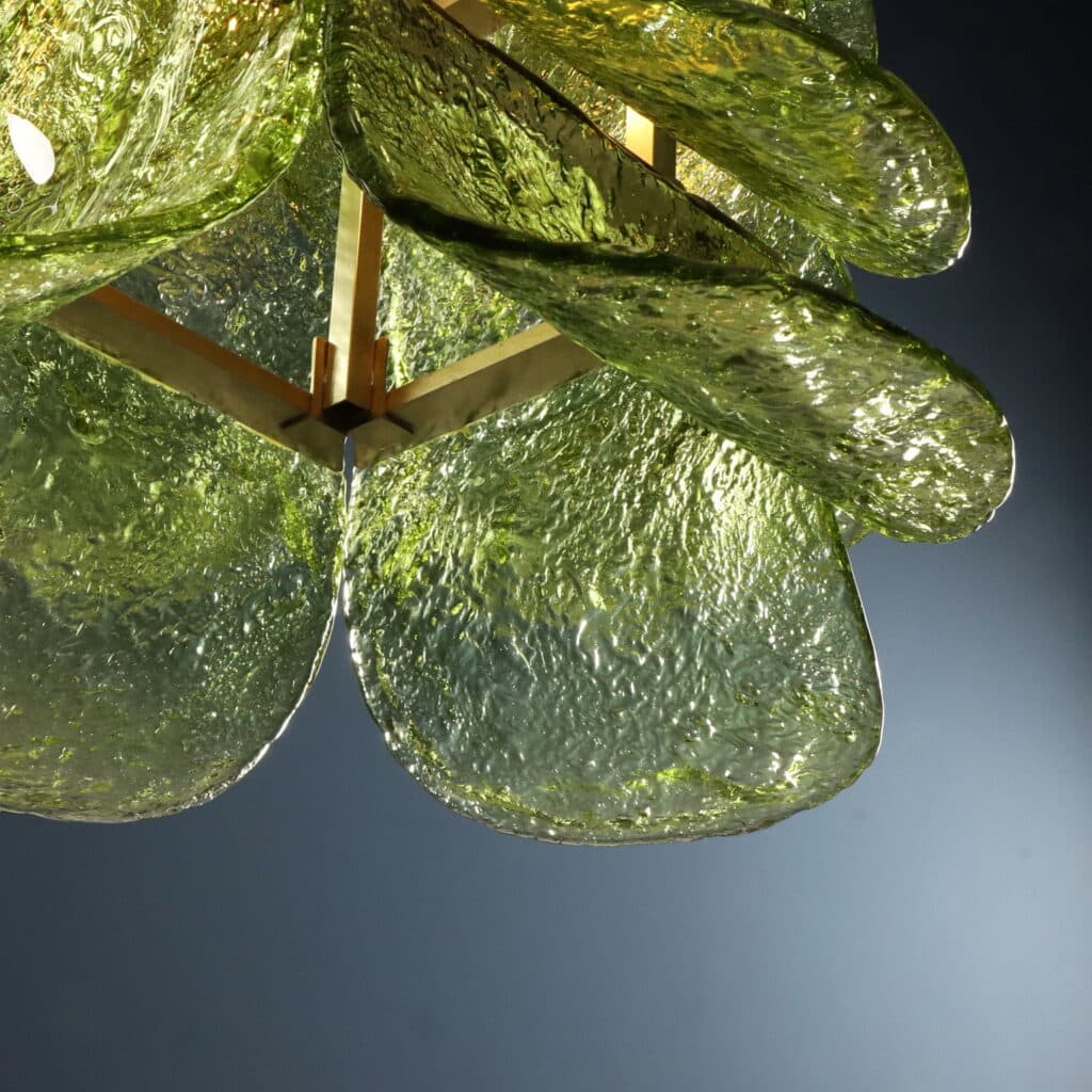 Green Glass Detail of 1970s Ceiling Lamp by Carlo Nason for Mazzega