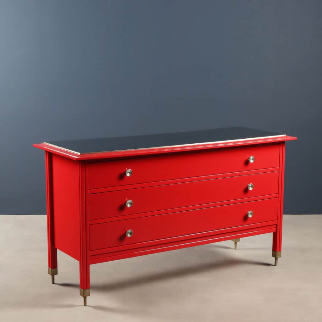 Red Chest of drawers 'D 154' by Carlo De Carli for Sormani