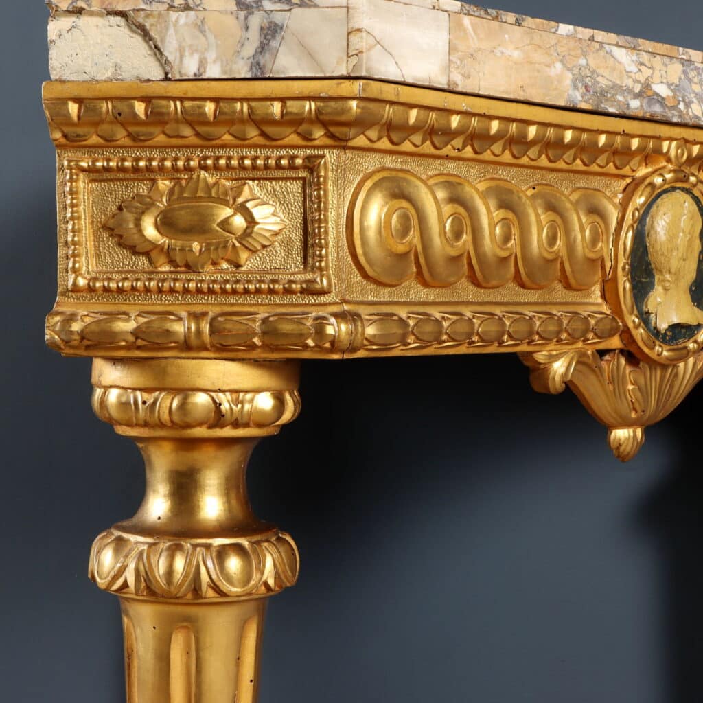 Pair of Florentine Corner Console Tables, 18th Century