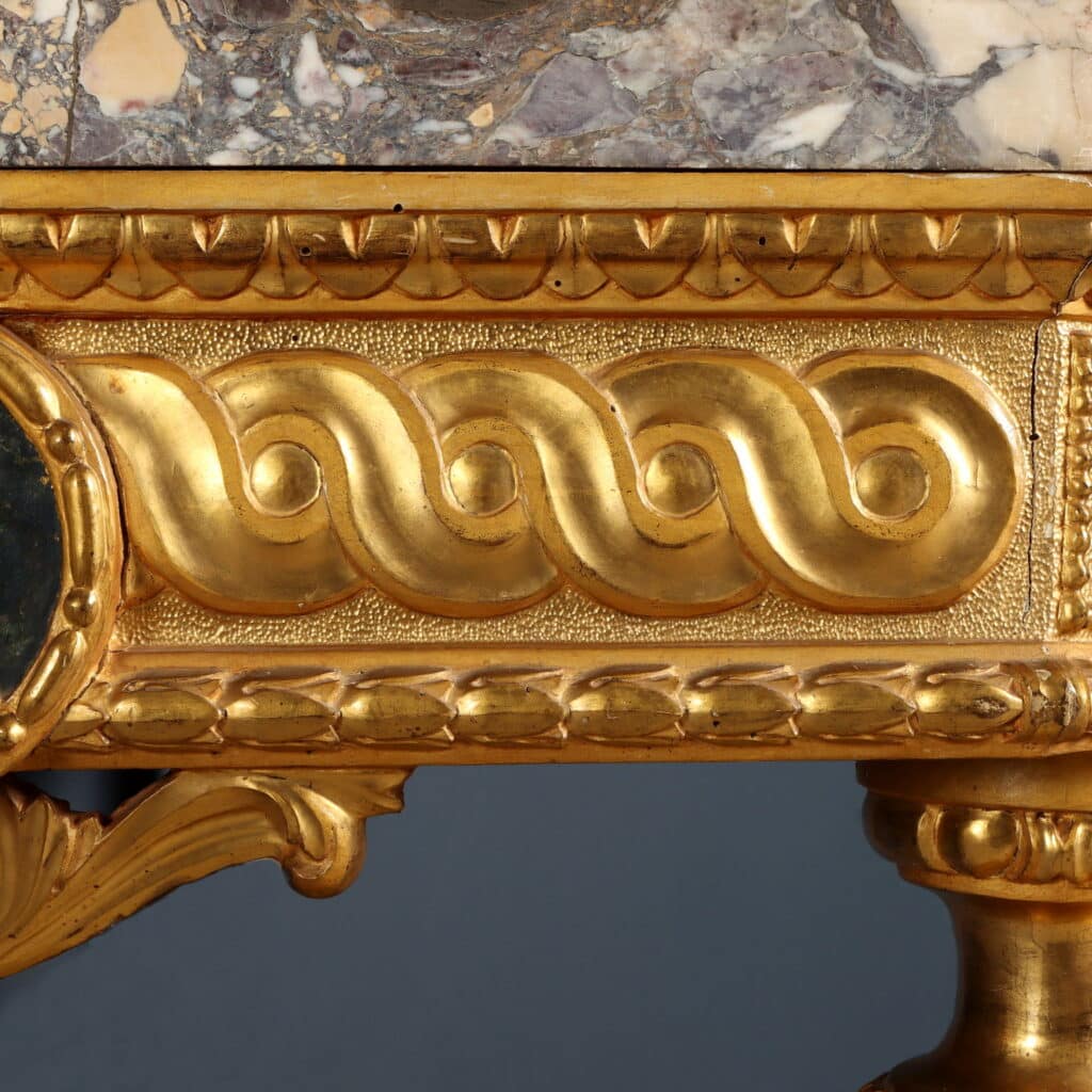 Pair of Florentine Corner Console Tables, 18th Century