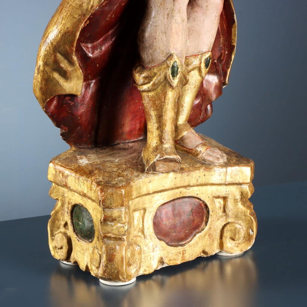 Pair of Candle-Bearing Angels, 17th-Century Antique Sculpture