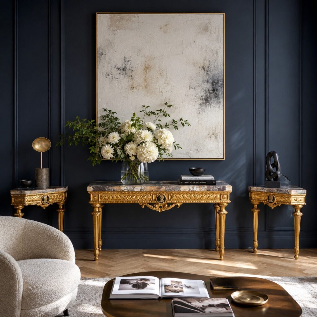 Pair of Florentine Corner Console Tables, 18th Century