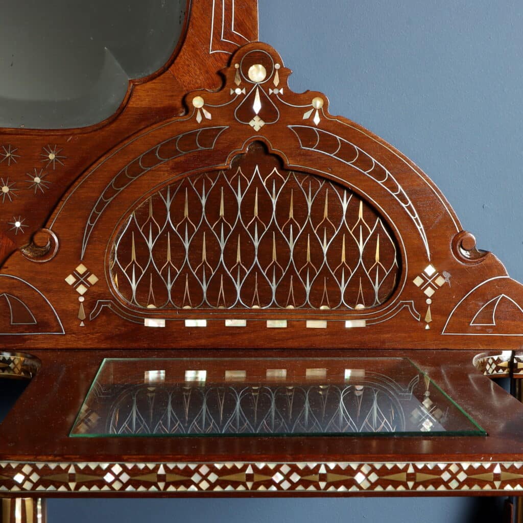 Sofa with integrated mirror, one of the finest examples of Quarti's mature Art Nouveau design.