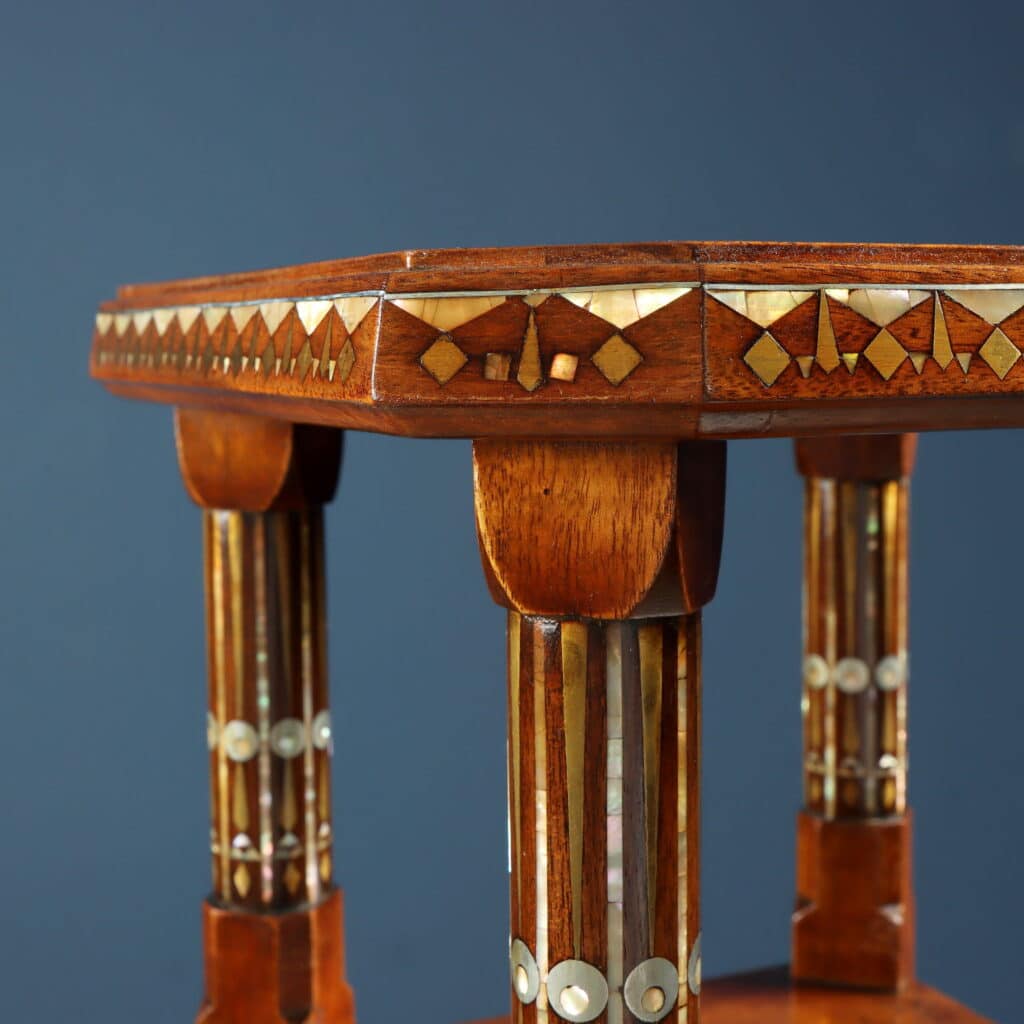 Outstanding example of Italian Art Nouveau cabinetmaking.