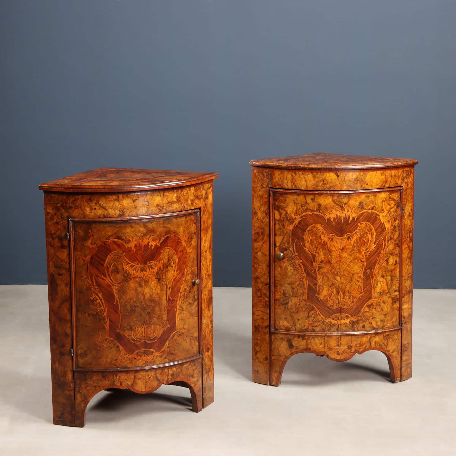 Pair of Corner Cabinets. Milan, third quarter of the 18th century